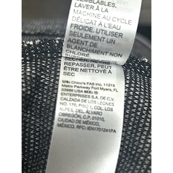 Chico's Size M Heathered Black and White Waterfall Jacket Textured Knit Academia - Picture 5 of 13